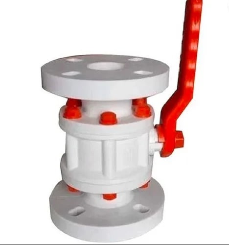 White PP Flanged Ball Valve, For Industrial, Certification : ISI Certified