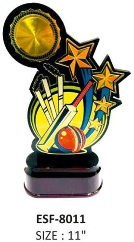 Plain Polished Wood CRYCKET MDF TROPHY, Feature : Attractive Designs, Fancy Prints, Fine Finishing
