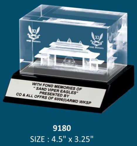 Polished CRYSTAL 3D TROPHY, For Award Use, Technics : Machine Made