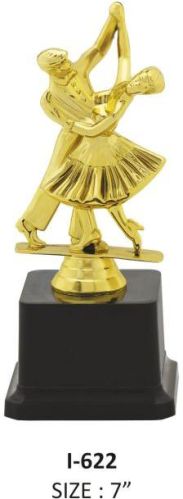 Golden Mild Steel Plain Dancing Trophy, For Awards, Size : Customised