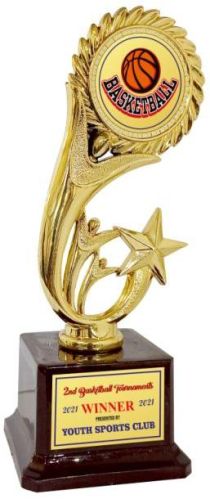 Round Star Polished Plain Fiber Trophy, For Winning Award, Color : Golden, Gold