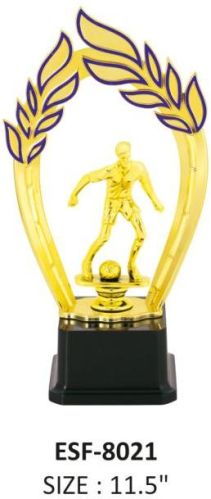 Customized Plain Polished Wood Foot Ball Trophy, For Sports, Style : Attractive