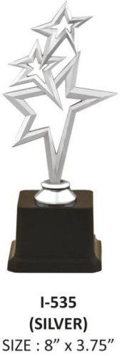 Polished Metal 3 Star Trophy, For Award Use, Technics : Machine Made