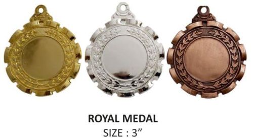 Square Zinc Plain Polished Royal Golden Medal, For Office