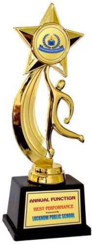 Plain Shiny Finish Plastic Star Trophy, For Award Ceremony, Feature : Attractive Designs, Finely Finished