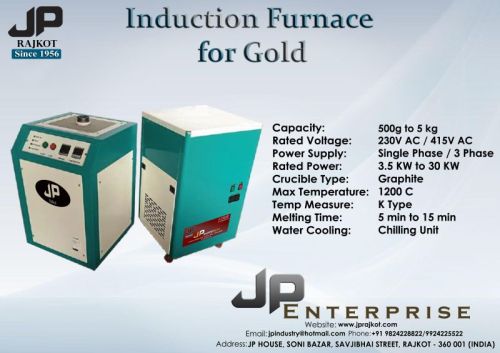 Blue 220V 3-5kw Semi Automatic Induction Furnace For Gold Melting Machine