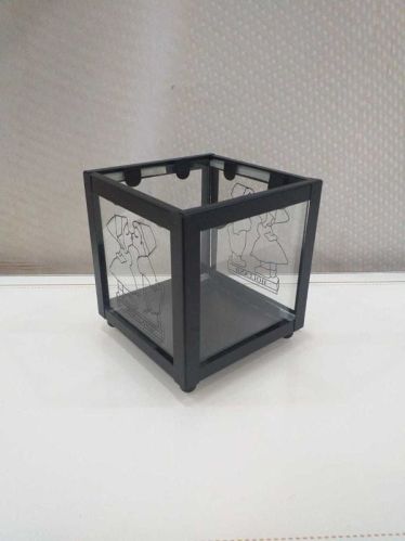 Powder Coated Printed Glass Candle Holders, For Table Centerpiece