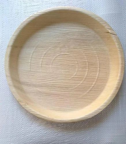 8 Inch Round Areca Leaf Plate, For Serving Food, Feature : Biodegradable, Disposable, Eco Friendly