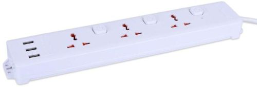3 Pin Extension Socket Board With USB Port