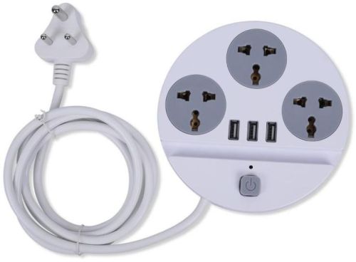 White 15MPA Round 3 Pin Extension Socket Board, Feature : High Power, High Quality, Stable Performance