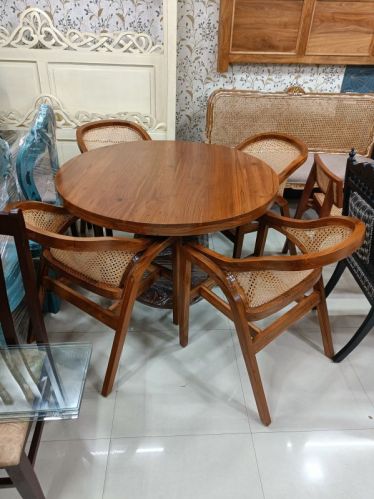 Brown Round Wooden Dining Table Set, Size : All Sizes