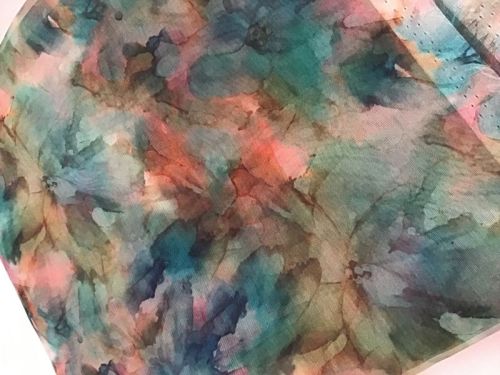 Printed Polyester Tie Dye Organza Fabric, For Making Garments, Feature : Fadeless, Impeccable Finish