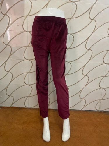 Plain Ladies Velvet Pant, Technics : Machine Made