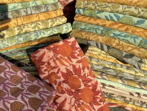 Polyester Vanaspati Ajhrakh Print, For Garments