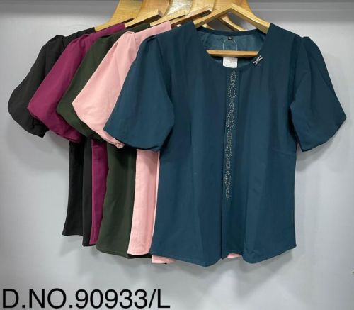 Printed Chiffon Ladie Crop Top, Size : All