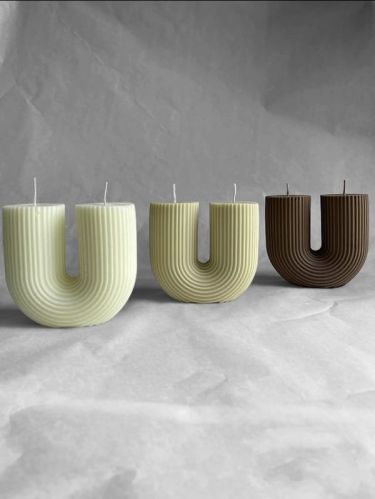 Paraffin Wax U Shaped Scented Candle, For Lighting, Decoration, Speciality : Smokeless, Fine Finished