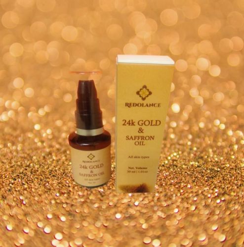 24k Gold and Saffron Oil, Packaging Type : Glass Bottle