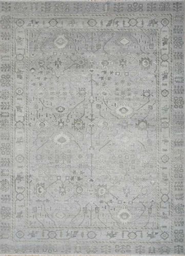 Rectangular Fresco Gray Hand Knotted Rug, For Home, Office, Hotel, Packaging Type : Roll