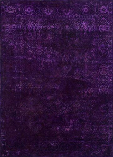 Rectangular Smooth Printed Violet Hand Knotted Rug, For Home, Office, Hotel, Floor, Packaging Type : Roll