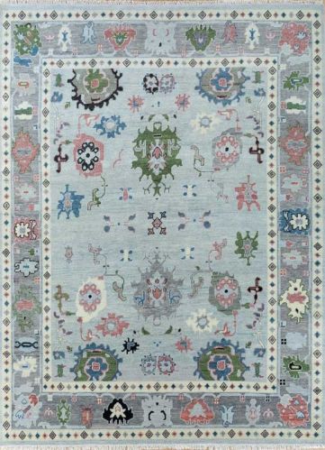 Rectangular Marine Blue Hand Knotted Rug, For Home, Office, Hotel, Packaging Type : Roll