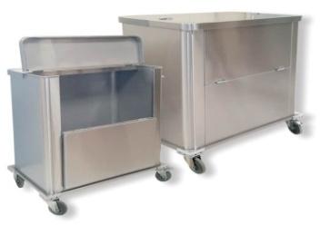 Grey Rectangular Plain Stainless Steel Box Sack Linen Cart, For Hospital, Size : Standard