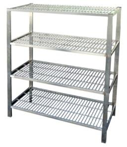 Polished Stainless Steel Fixed Wire Shelving Unit, For Home Use, Hotels Use, Size : 120x53x200 Cm