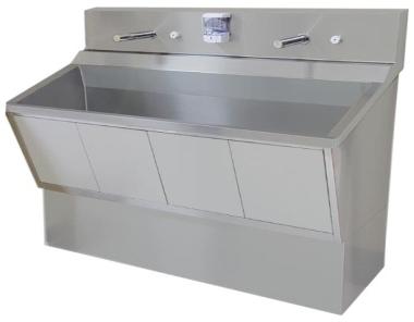 Rectangle Free Standing Double Station Scrub Sink, For Hotel, Laboratory, Color : Grey