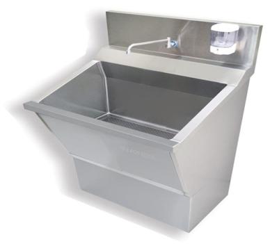 Grey Rectangle Free Standing Single Station Scrub Sink, For Hotel, Laboratory