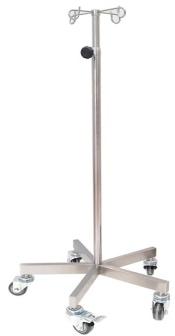 Plain Polished Stainless Steel Heavy Duty Infusion Stand, For Clinical, Hospital