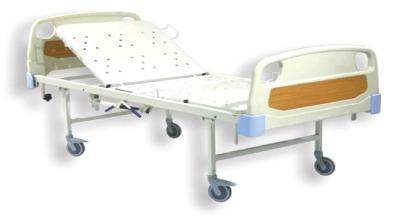 White Rectangular Patient Bed With Single Crank, For Hospitals, Size : 205x100.5x56 Cm