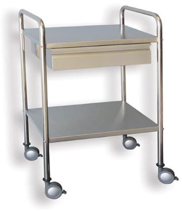 Grey Polished Stainless Steel  IT- 508.11D Instrument Trolley, For Hospital, Shape : Rectangular