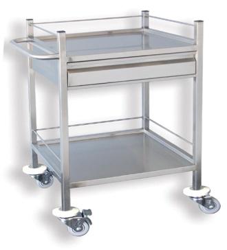 Rectangular Single Drawer Dressing Trolley, For Hospital