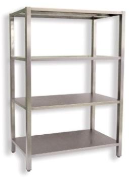 Polished Stainless Steel Solid Shelving Unit, Size : 122x36x160 Cm