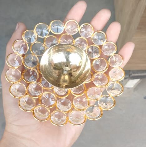 Crystal Metal Akhand Jyot Diya, For Home Decor