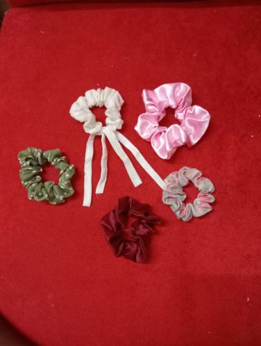 Multi Color Georgette Regular Size Scrunchies