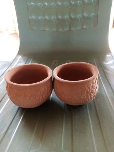 Brown Fine Terracotta Clay Matki 100ml, Shape : Round