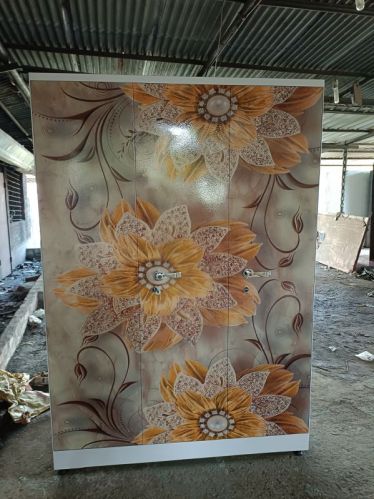 Polished Stainless Steel 3 Door Almirah, For Home, Door Type : Hard Structure