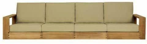 Rectangular Polished 4 Seater Wooden Sofa, For Home, Hotel, Size : Standard