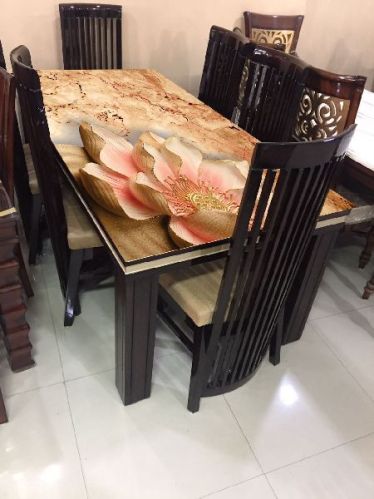 Rectangular Printed Polished Modern Wooden Dining Table, Size : Standard