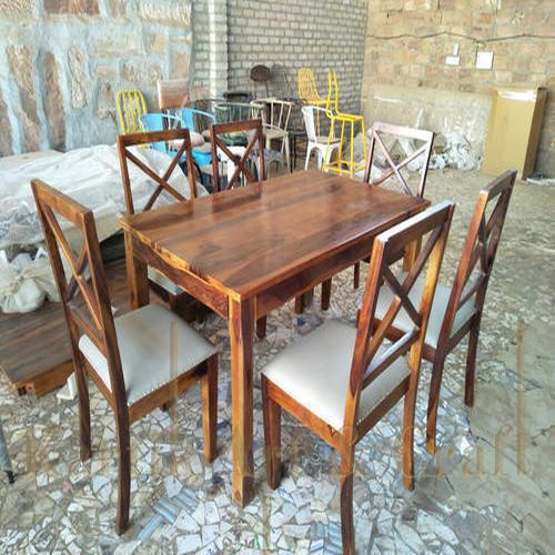 Brown Rectangular Polished Plain Rectangle Wooden Dining Table, Size : Standard