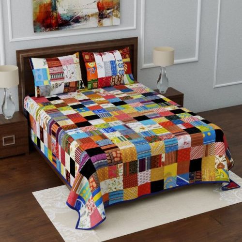 Silk Patchwork Bed Sheets, Size : Standard