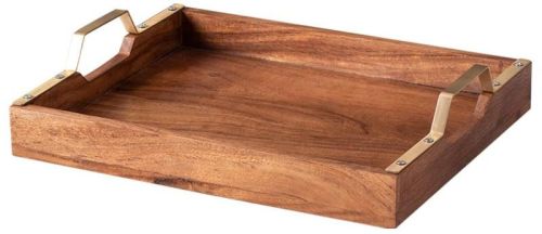 Brown Rectengular Plain Polished Wooden Rectangle Serving Trays, For Homes, Hotels, Size : Standard