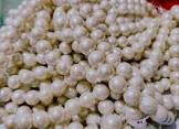 Round Polished Solid Pearl Stone, For Jewelry Making, Color : White