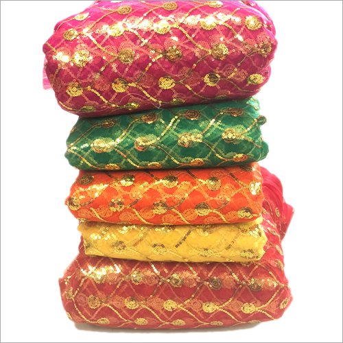 Mataji Embroidery Net Chunri Fabric, Specialities : Washable