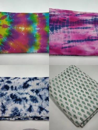Tie Dye Cotton Fabric, Color : Mulit Colour