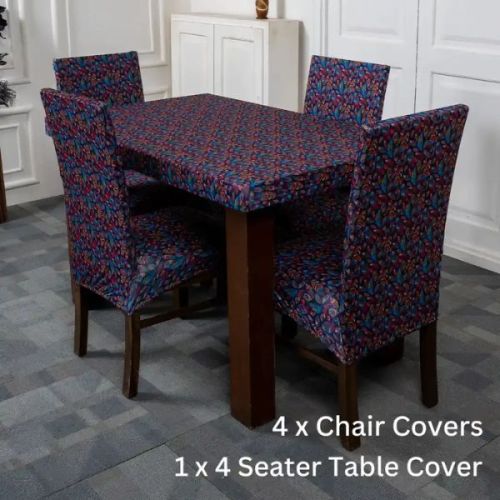 DivineTrendz Exclusive - Multicolored Feather Elastic Chair & Table Cover