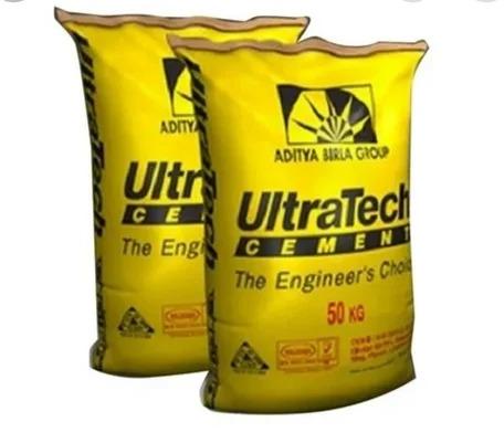 Brown Ultratech Cement, For Hotel, Home, Office, Packaging Type : Plastic Pack, Polyethylene