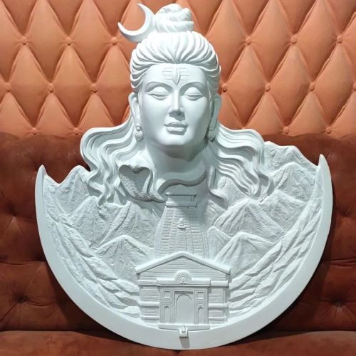 Off White Plain Polished Shiva Statues