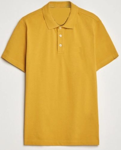 Mustard Plain Cotton Boys Polo T-shirts, Size : M, XL, XXL