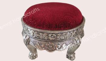 Red Silver Chowki, Shape : Round